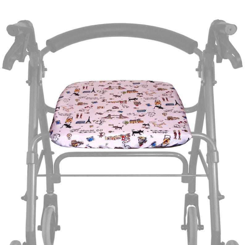 Waterproof Rollator Seat Covers - 3 Sizes Novelty Globetrotting Cats