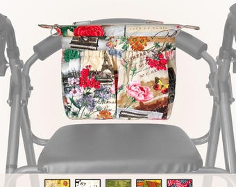 Zipper Rollator & Walker Bag | Multiple Pockets, Secure Storage | Made in California | Limited Prints Available