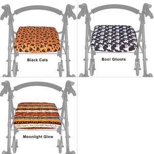 Reversible Holiday Quilted Rollator Seat Cover in 3 Sizes - Halloween, Christmas, Autumn image 4