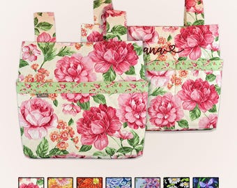 Estuche acolchado personalizado para andador: estampado floral, 2 tamaños, múltiples bolsillos