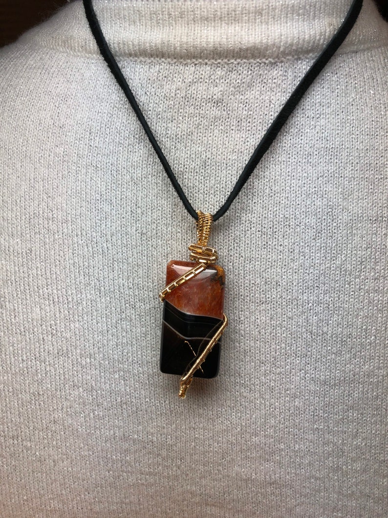 Orange Botswana Agate Pendant