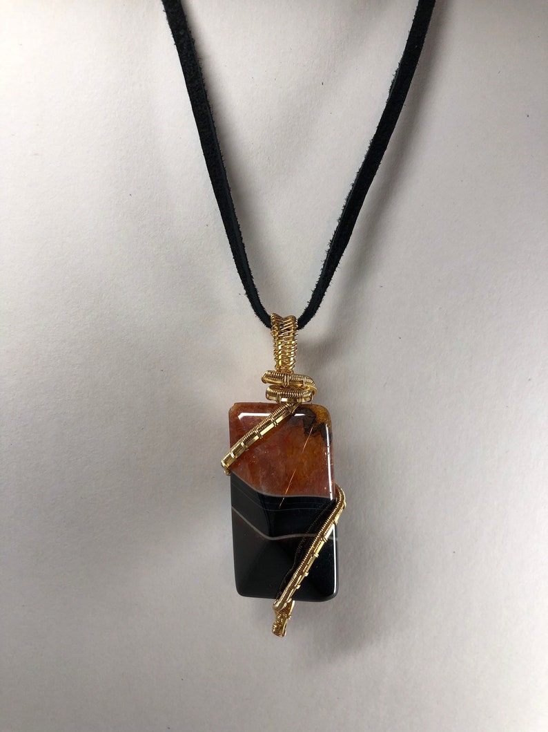 Orange Botswana Agate Pendant