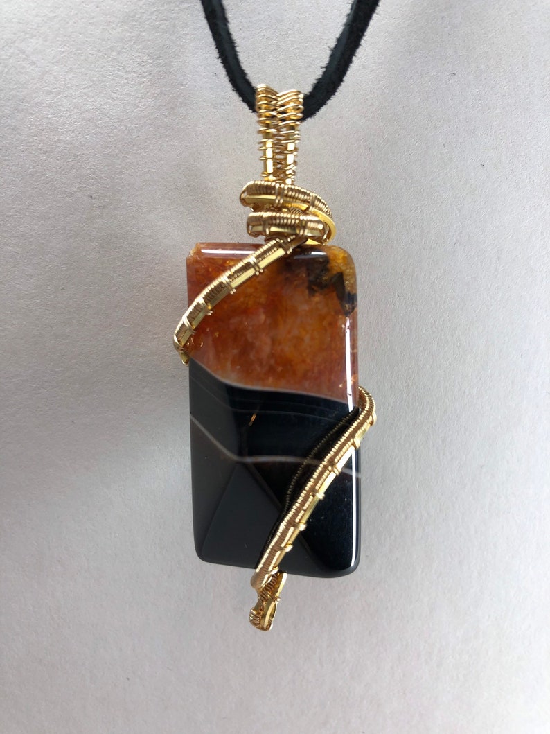 Orange Botswana Agate Pendant