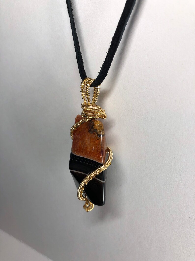Orange Botswana Agate Pendant