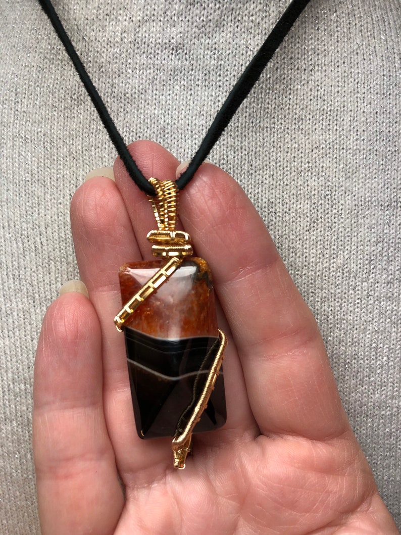 Orange Botswana Agate Pendant