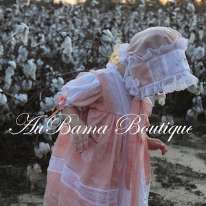 The &quot;Sandra&quot; Peaches and Cream Panel Heirloom Dress