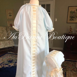 Elegant Ribbon Insertion Ragland Sleeve Gown and Bonnet image 1