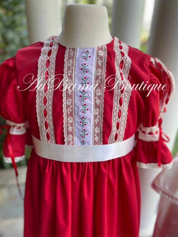 Kimberly Rich Red Heirloom Perfect for Christmas, Portraits, Pageant, Special Occasion