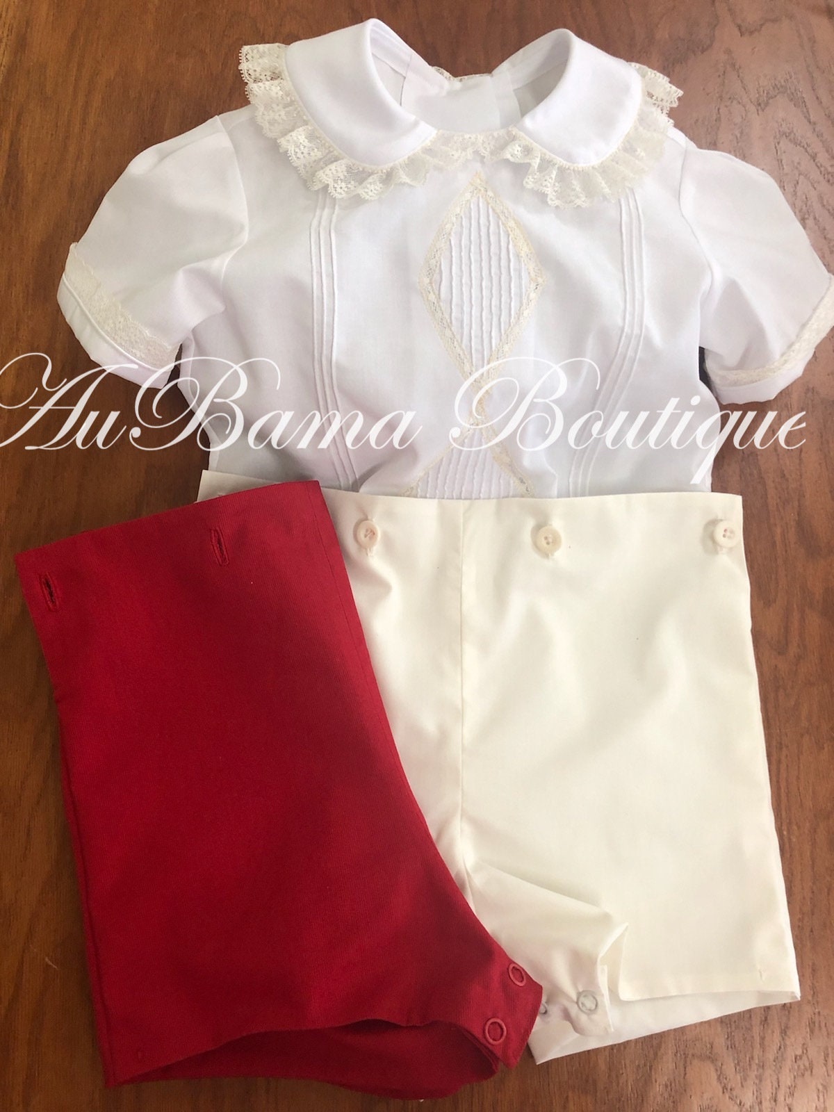 The "Desmond" Diamond Pintuck Shirt With Button-On Or Pull-Up Shorts