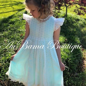 The &quot;Lyla&quot;, Antique Lace and Swiss Batiste dress