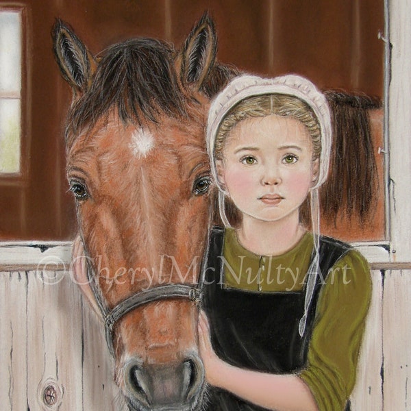 Horse and Little Girl Painting Etsy