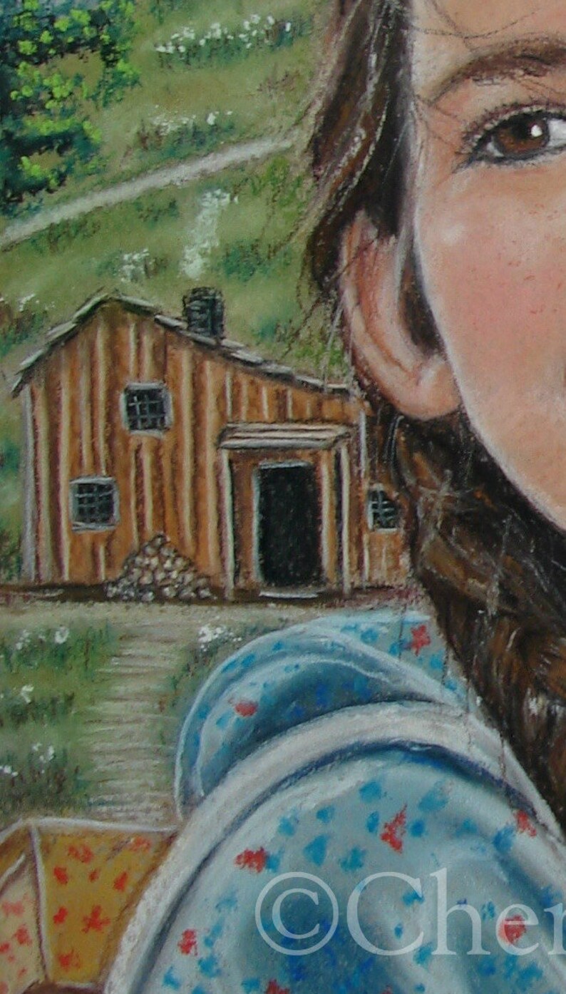 Laura Ingalls/Melissa Gilbert Print Of Pastel Painting TV Series Little House On The Prairie Celebrity Wall Decor image 5