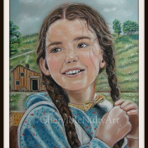 Laura Ingalls/Melissa Gilbert Print Of Pastel Painting TV Series Little House On The Prairie Celebrity Wall Decor image 2