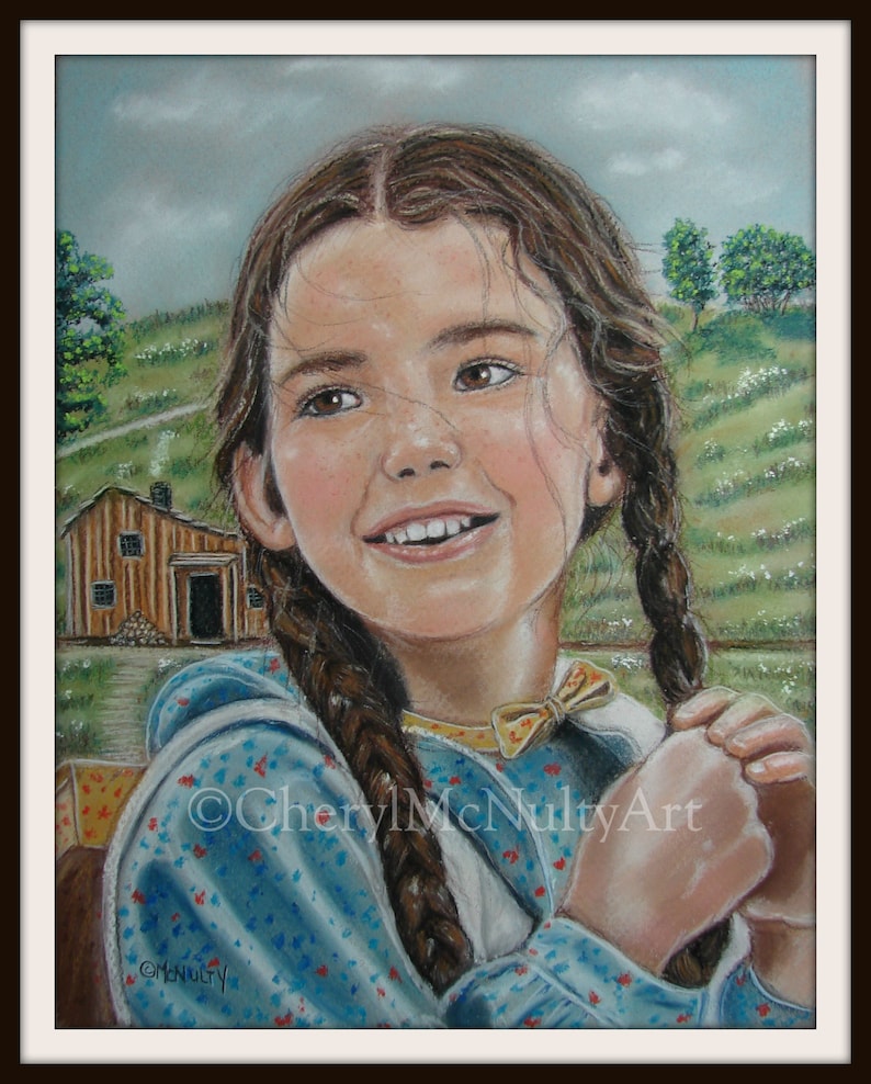 Laura Ingalls/Melissa Gilbert Print Of Pastel Painting TV Series Little House On The Prairie Celebrity Wall Decor image 2