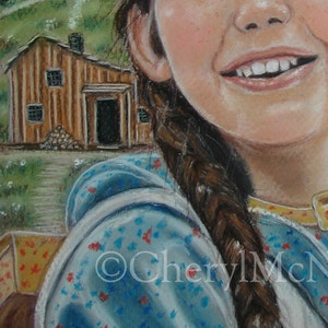 Laura Ingalls/Melissa Gilbert Print Of Pastel Painting TV Series Little House On The Prairie Celebrity Wall Decor image 4