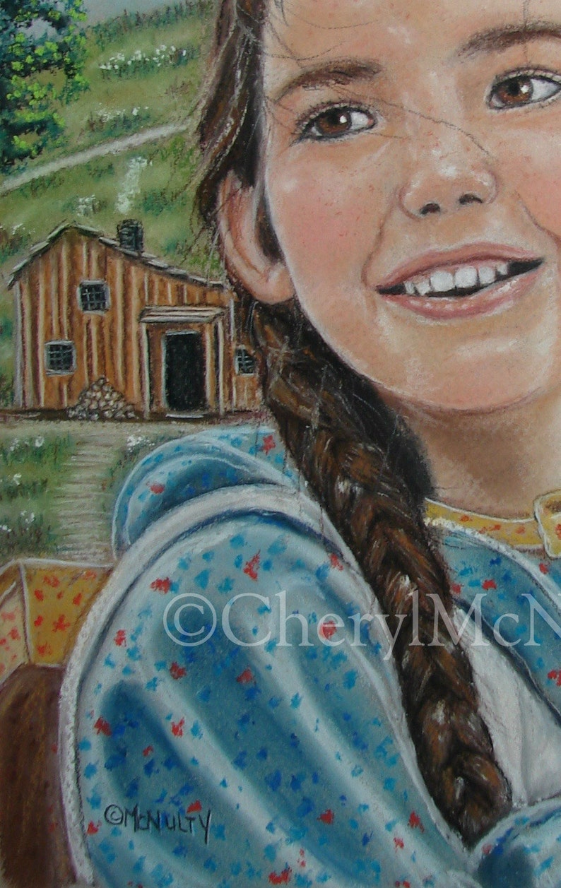 Laura Ingalls/Melissa Gilbert Print Of Pastel Painting TV Series Little House On The Prairie Celebrity Wall Decor image 4