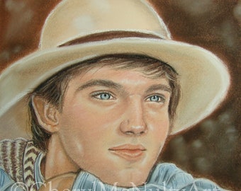 John-Boy Walton Richard Thomas Portrait Print, The Walton's TV Series Wall Decor