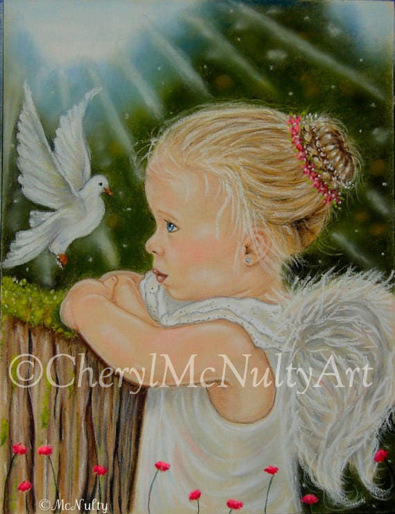 little angel girl with