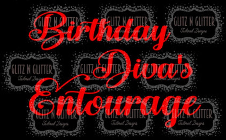 Download Birthday Diva/ Entourage with Martini Glass & High Heel | Etsy