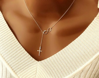 BIG SALE! Mother’s Day Gift: Mother Necklace, Mom Necklace, Gift For Mom, Mother Jewelry, Grandma Gift, Infinity Cross Necklace