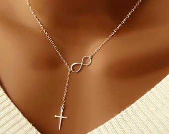 BIG SALE! Mother’s Day Gift, Infinity Cross Necklace, Personalized Gifts, Gift For Mom, Grandma, Birthday Gift, Christmas Gift