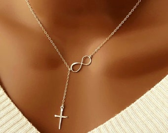 BIG SALE! Mother’s Day Gift, Gift For Mom, Mom Necklace, Mother Jewelry, Mother’s Day Jewelry, Infinity Cross Necklace