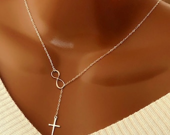 BIG SALE! Mother’s Day Gift, Gift For Mom, Grandma Necklace, Birthday Gift, Mom Gift, Christmas Gift, Infinity Cross Necklace