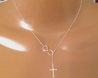 BIG SALE! Mother’s Day Gift, Gift For Mom, Birthday Gift, Infinity Cross Necklace, Gift For Her