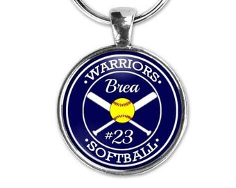 Custom Softball Team Keychain, Personalized, Softball Gift, Senior Night, Season, Banquet, Sports Jewelry, Softball Mom, Softball Player