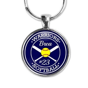 Custom Softball Team Keychain, Personalized, Softball Gift, Senior Night, Season, Banquet, Sports Jewelry, Softball Mom, Softball Player