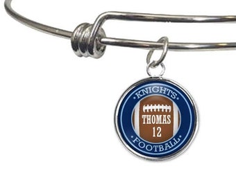 Football Bracelet, Custom, Mom, Team Jewelry, Personalized, Football Game, Player Name, Number, Fan, Mom Gift, Football Season, Team Mom