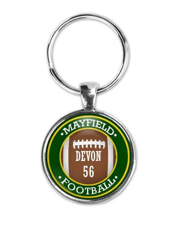 Custom Football Keychain, Mom, Team Jewelry, Personalized
