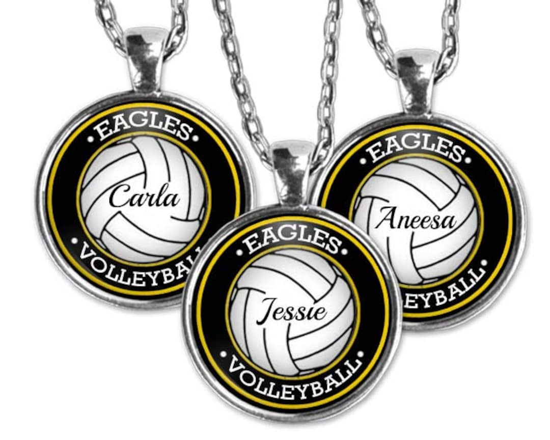 Volleyball Necklace Personalized Team Gift Volleyball Mom Etsy