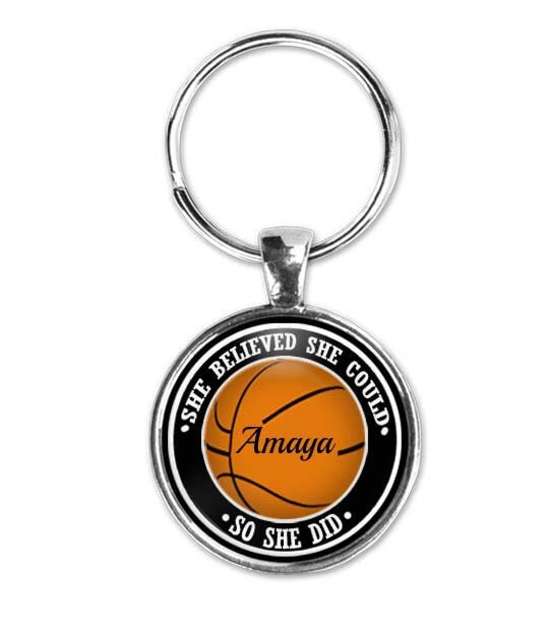 Custom Basketball Keychain, Senior Gift, Personalized Pendant, Banquet