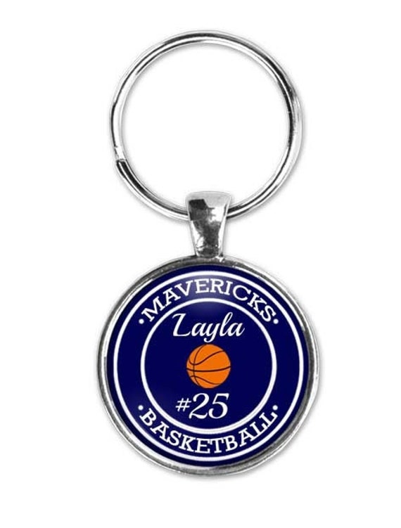 Custom Basketball Team Keychain, Senior Gift, Personalized Pendant