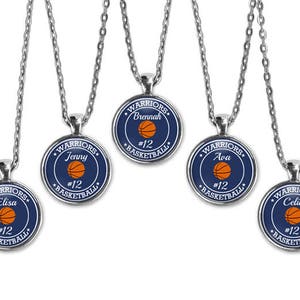 Basketball Team Necklace, Personalized Pendant Gift, Senior Banquet, Basketball Mom, Sports Jewelry, Number, Basketball Girl, Number Jewelry