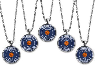 Basketball Team Necklace, Personalized Pendant Gift, Senior Banquet, Basketball Mom, Sports Jewelry, Number, Basketball Girl, Number Jewelry