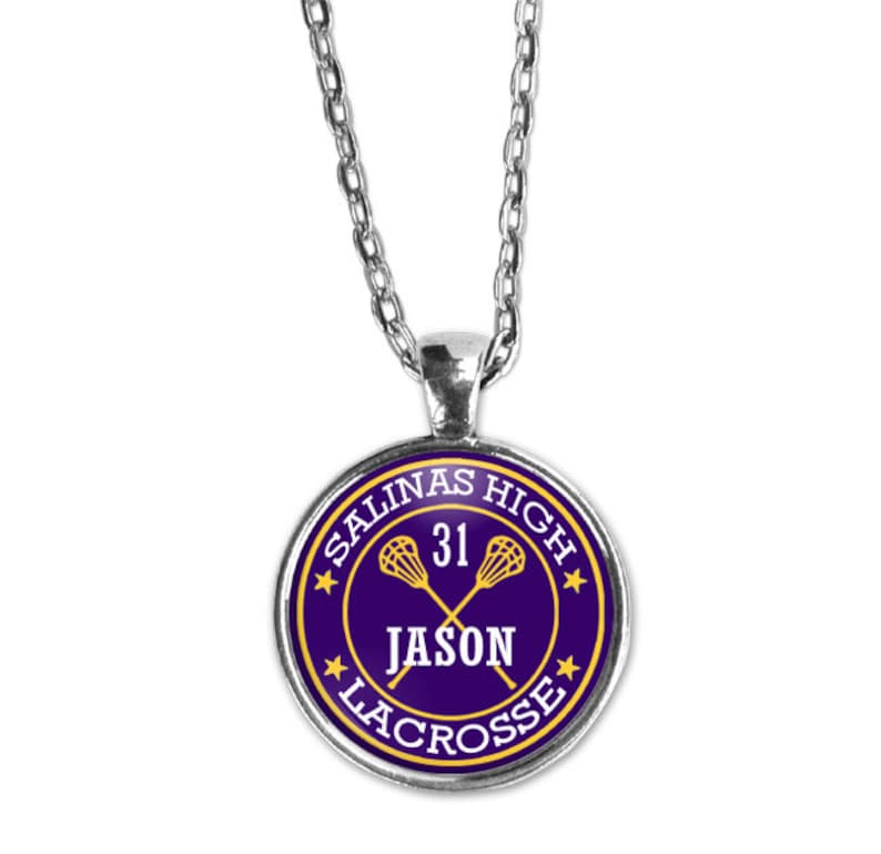 Lacrosse Necklace Personalized Lacrosse Gift Custom Etsy