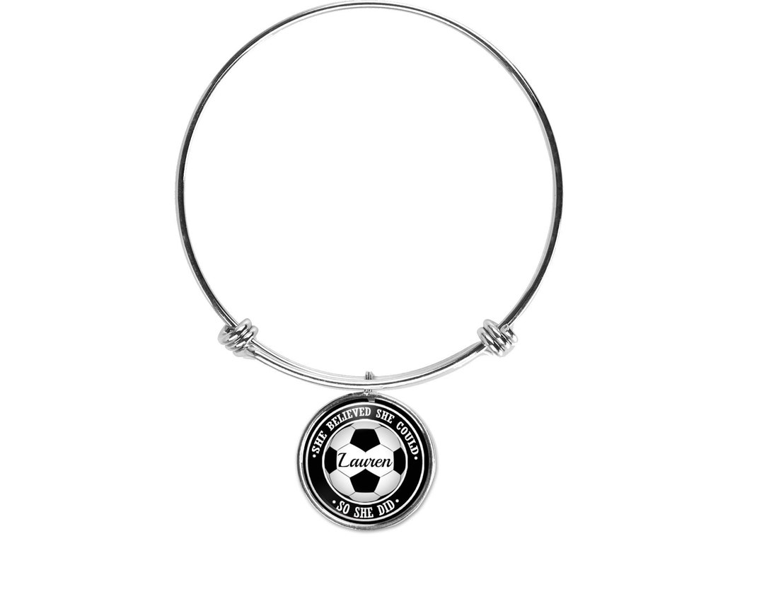 Soccer Bracelet Team Gift Personalized Jewelry Soccer Etsy