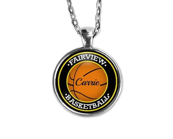 Basketball Team Necklace, Personalized Pendant Gift, Senior