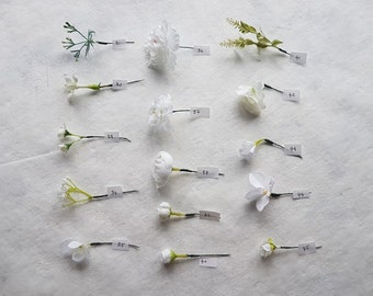 White flower hair pins Pretty Floral hair wire Wedding hair flowers Prom hair flowers Artificial flowers Bridesmaids hair Hair accessories