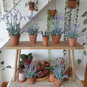 Artificial lavender plant in genuine vintage terracotta pot: Faux Purple Plant, Indoor Décor image 17