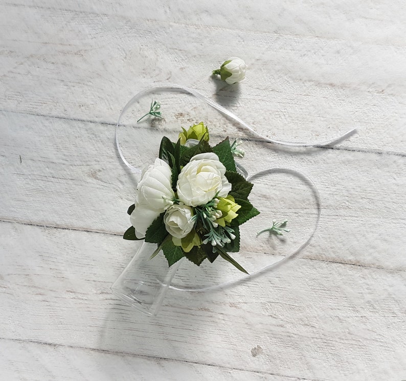 White Ranunculus Buttonholes Silk Flower Boutonnieres Small Etsy UK