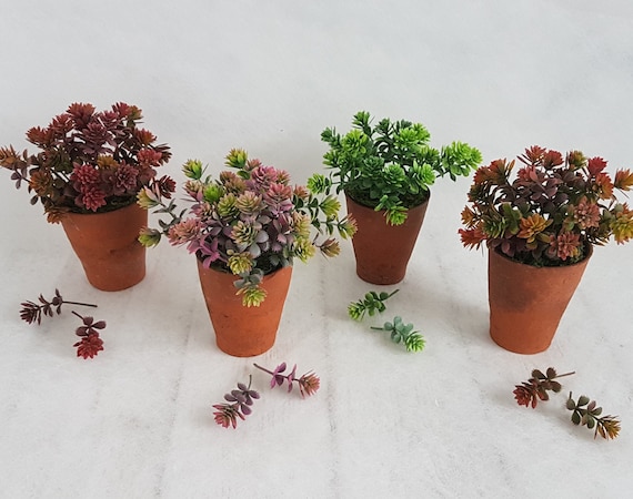 Faux Plants in Genuine Vintage Terracotta Pots: Small Artificial Plant,  Green, Autumnal or Pink. - Etsy