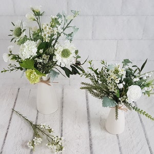 Yellow Rose & Daisy Bouquet in White Ceramic Vase, Faux Floral image 7