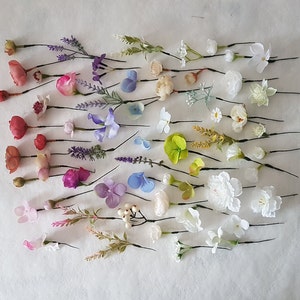 Pink flower hair pins Floral hair wire Wedding flowers Prom hair flowers Artificial hair flowers Bridesmaids hair flowers Hair accessories