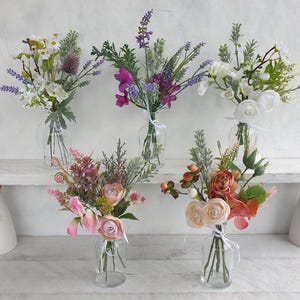 Letterbox flowers pink blue purple white blush Artificial bouquet Pretty little floral gift Birthday Mother's day Christmas Floral Her Small