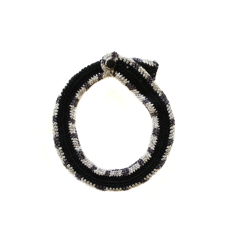 Bib Necklace Fiber Necklace Contemporary Jewelry Crochet Collar Statement Necklace Statement BIB Collar Necklace The Luna Necklace