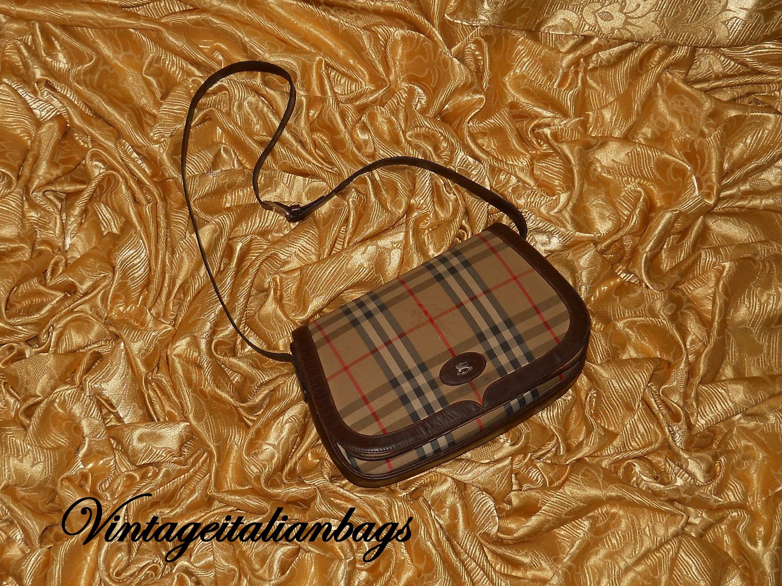 80s/90s Tartan Plaid Vintage Burberry's Top Handle Bag By Burberry