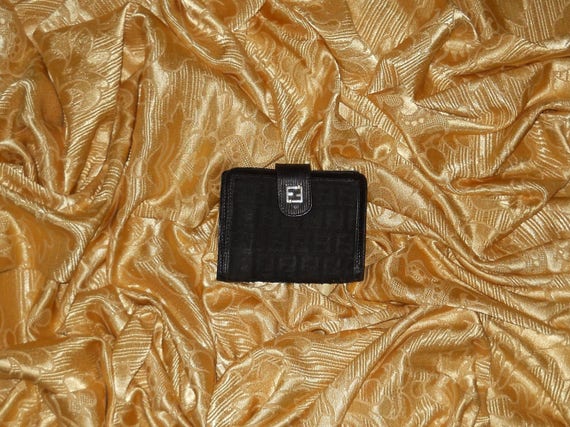 Genuine vintage Fendi wallet - fabric and genuine… - image 1